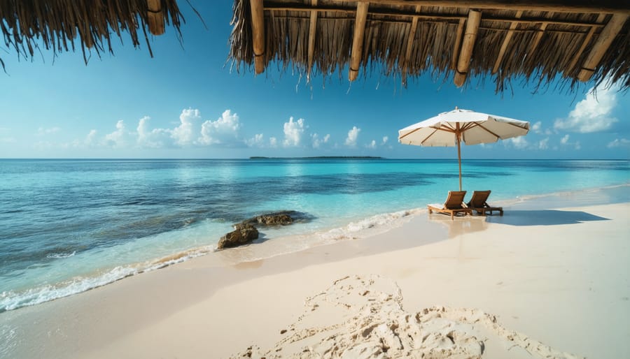 Woman planning travel online at home desk with excited expression